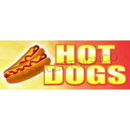 Concept Signs & Graphics 3'X8' HOT DOGS BANNER Outdoor Sign LARGE Jumbo Beef Chicago Chili Food Cart