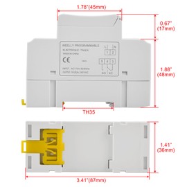 Heschen Digital LCD Power Weekly Programmable Timer Relay Switch, THC15A, AC110V, 16Amp, SPST, 35mm DIN Rail