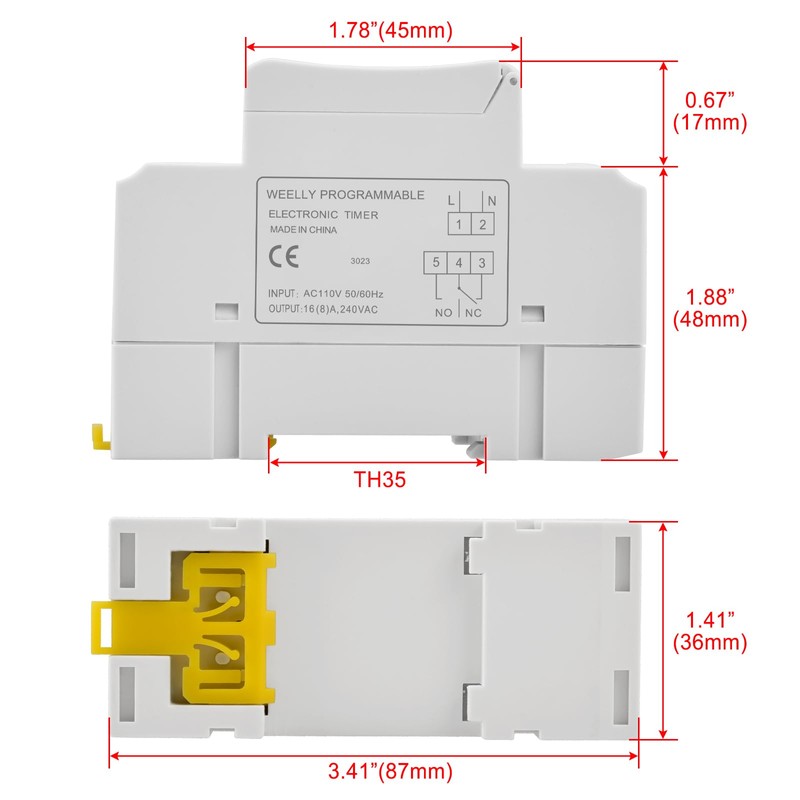 Heschen Digital LCD Power Weekly Programmable Timer Relay Switch, THC15A,