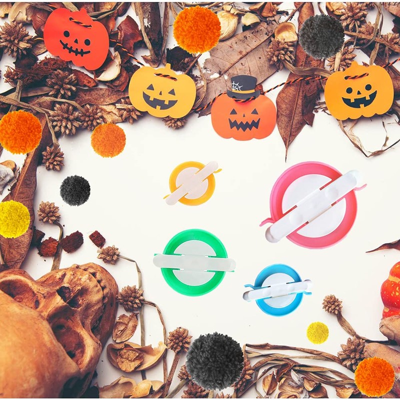 RRigo Pom Pom Maker, 4 Sizes Fluff Ball Weaver Needle