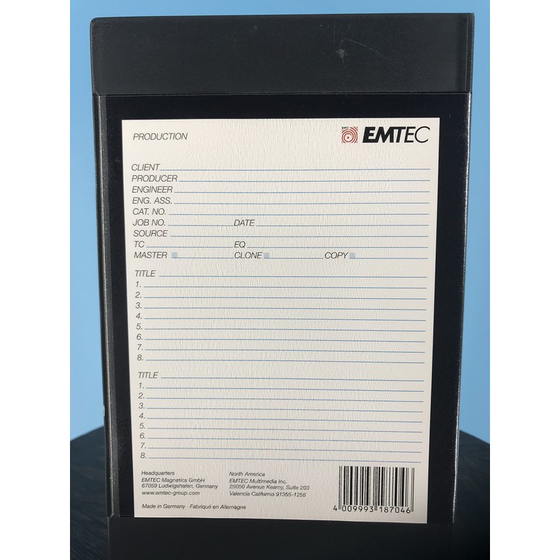 EMTEC 60-Minute 16 BIT FORMATTED Blank ADAT Studio Master Single