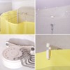 BAOYOUNI Foldable Wall Mounted Shower Curtain Rod Space Saver Stainless