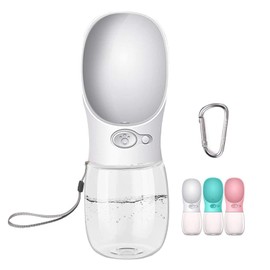 COTOP Botella de Agua para Perros, 350 ml, Blanco, Alimentado por Gravedad, Ideal para Caminar y Viajar con Mascotas al Aire Libre