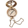 Brass Sundial Compass with Leather Case - Compass Gift for