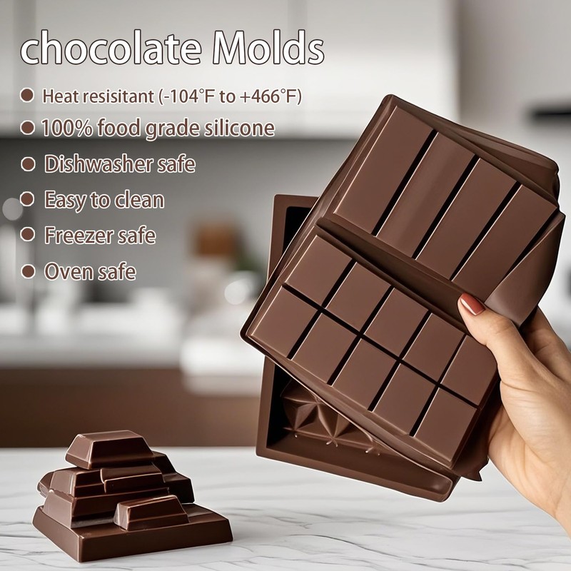 La chat 2 Packs Silicone Molds for Chocolate, Food Grade