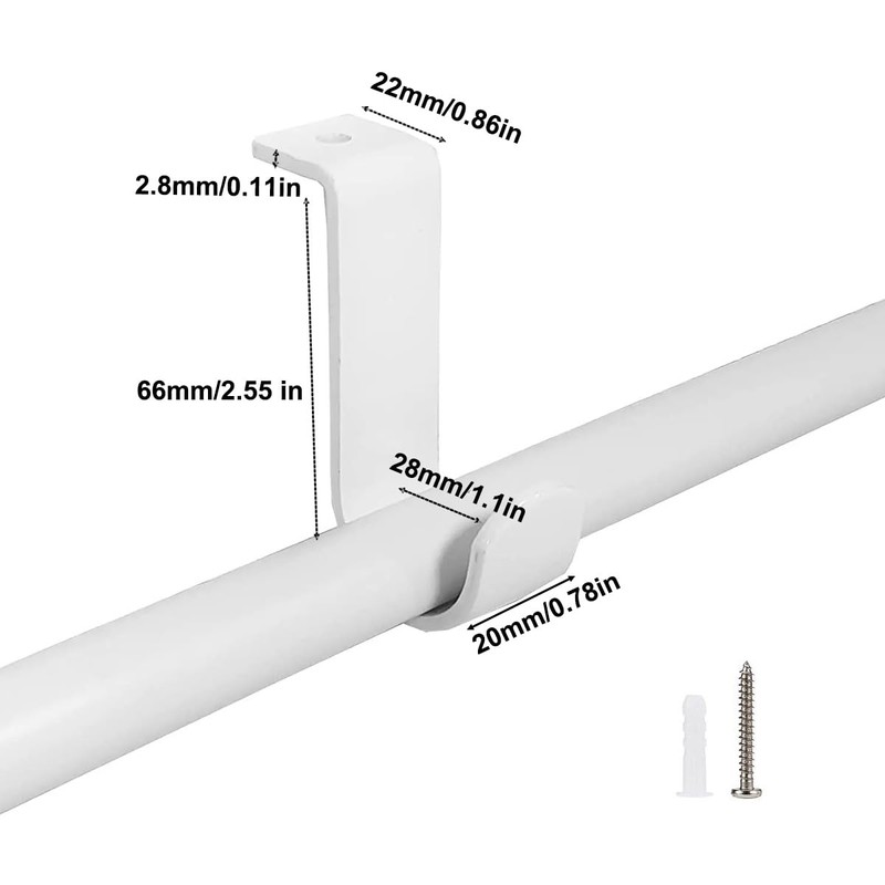 ZAAWUUT Ceiling Mount Curtain Bracket, 3-Pack Black Iron Metal Rod
