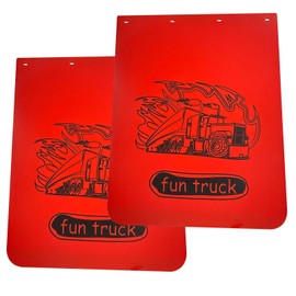 BST BSSP Universal Red Mud Flaps for Semi Trucks, 24''X30'' Heavy-Duty Polymer Trailer Truck Mud Guards Splash Flaps for Freightliner Kenworth Peterbilt International