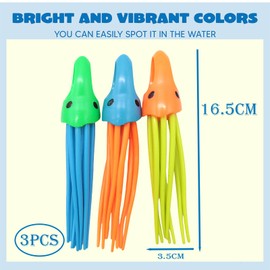 3Pcs Diving Squid Toys Swimming Pool Toys Sinking Toys Swimming Sinkers for Kids,Underwater Diving Toys,Fun Squid Dive Toys Bath Water Toy Underwater Pool Training Toys Swim Toy for Girls Boys Gift