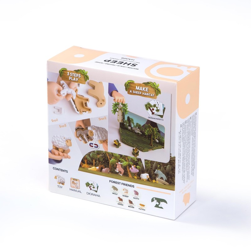 HALFTOYS Sheep Magnetic 3D Puzzle | Early Learning Interactive Brain