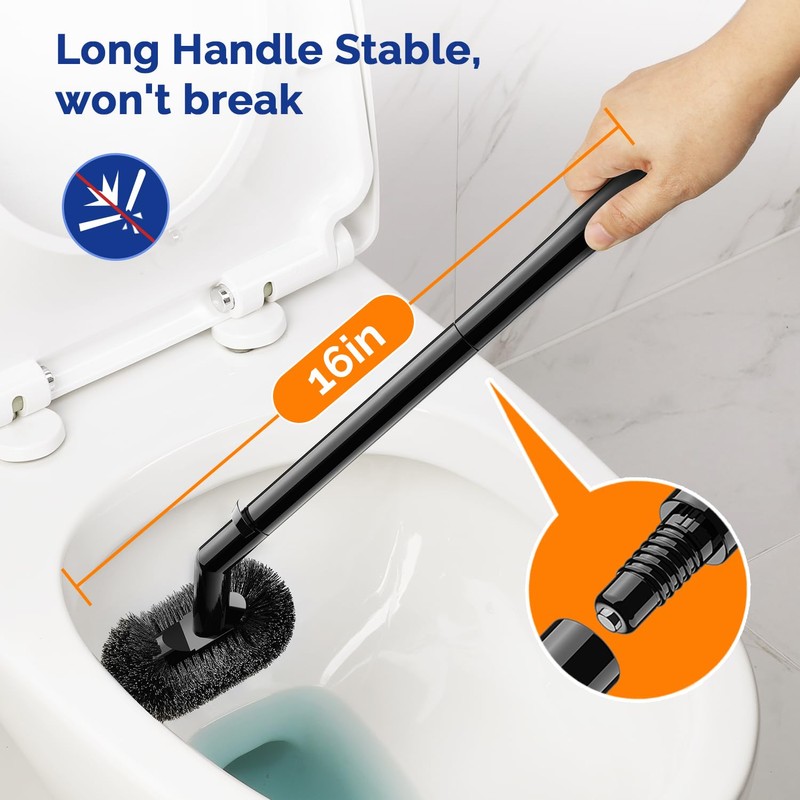 HAMITOR Toilet Plunger Bowl Brush Combo：Heavy Duty Rubber for Drain