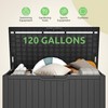 GOOBED 120-Gallon Resin Outdoor Storage Box, Waterproof Deck Box for