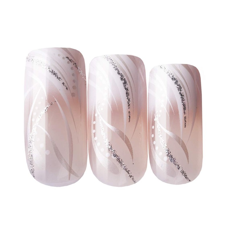 Gold Finger False Nails Gel Glam Design Full Cover Fake
