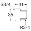 SANEI T253-2-20 Pipe Fitting Nipple Male and Female Nipple Nominal