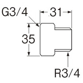 SANEI T253-2-20 Pipe Fitting Nipple Male and Female Nipple Nominal 20
