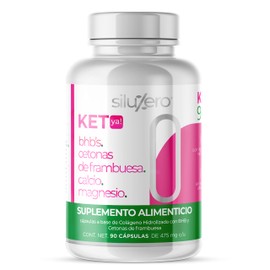 SiluZero Keto con BHB, Cetonas de Frambuesa, Magnesio, Calcio y Colageno Hidrolizado - 90 Cápsulas Suplementos Alimenticios Productos Keto (NR)