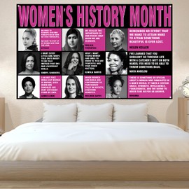Women’s History Month Backdrop for Photography National Women's Day Banner Womens History Month Decorations and Supplies for Party Home -71×43''