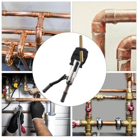 Hydraulic Copper Tube Fittings, 360° Rotatable PEX Pipe Crimper,Hydraulic Driven Press Tool,PEX Pipe Press Crimping Tool Kit with 1/2",3/4",1" Die for Pipeline Installation,Maintenance,Household Use