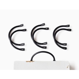 Livale Metal Tray Handles for Tray Pack of 6 - Black Metal Handles for Charcuterie Boards, Wooden Serving Trays, Farmhouse Wood Box, Cutting Board in Kitchen Organization