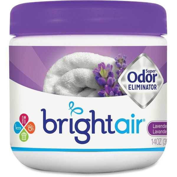 Bright Air 900014Ct Super Odor Eliminator Lavender And Fresh Linen Purple 14Oz 6/Carton