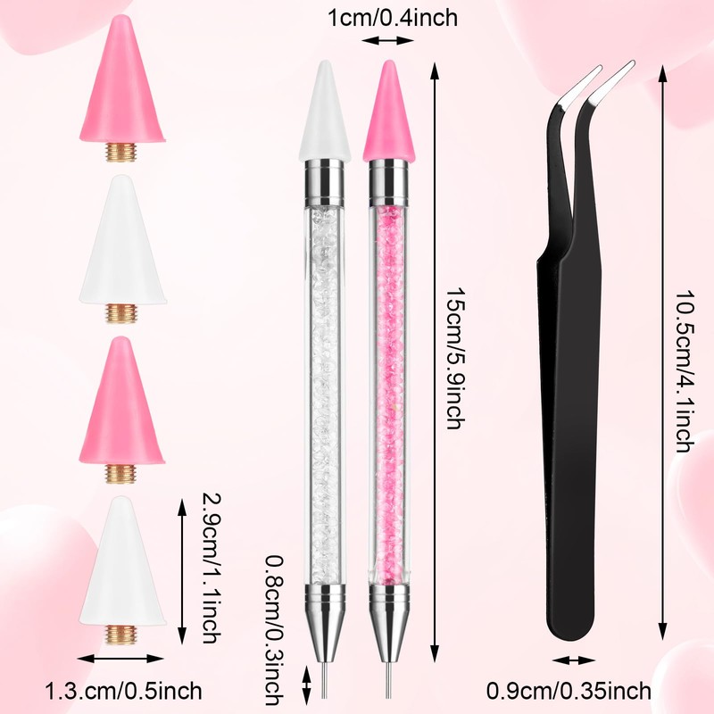 Prasacco 2 Packs Rhinestone Picker Tool Set, Rhinestone Picker Dotting