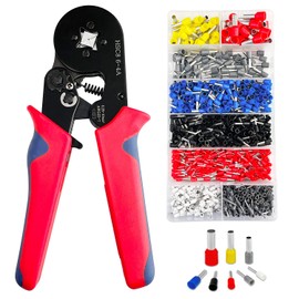 Socpuro Ferrule Crimping Tool, 0.25 - 10 mm², Crimping Pliers Set, 1,200 Pieces, Ferrule Terminal, Crimping Tool, Carbon Steel, Ferrule Crimping Pliers, Square, Caulking Tool Set, Wire End Sleeve,