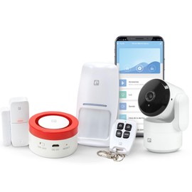 Garza Smart Smart Alarm and Security System WiFi 2.4GHz with 1080P Camera 360° for Home Siren 120dB Motion Sensors and Opening Doors/Windows Voice App Control