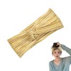 Wrinkle Gold Headband Stretchy Knotted Headbands for Women Wide Elastic