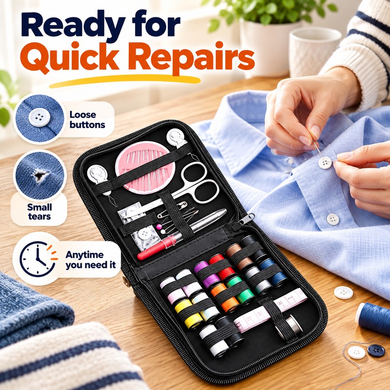 Portable Sewing Kit for Clothing Repairs – All-in-One Thread and