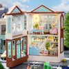 CUTEROOM Miniature House, DIY Dollhouse Set Made of Wood, Mini