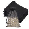 G2PLUS Black Organza Gift Pouches - 10x15 CM Medium Organza