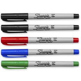 Sharpie 37675PP Ultra Fine Tip Permanent Markers Assorted Colors 5 Pack