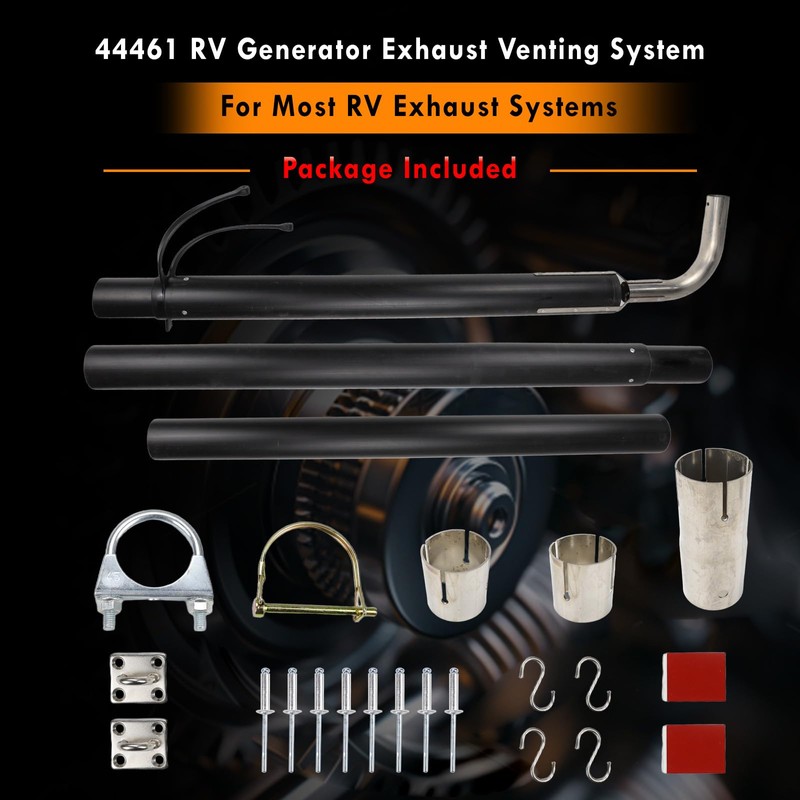 SHUNTALL 44461 RV Generator Exhaust Venting System Extension Kit Compatible
