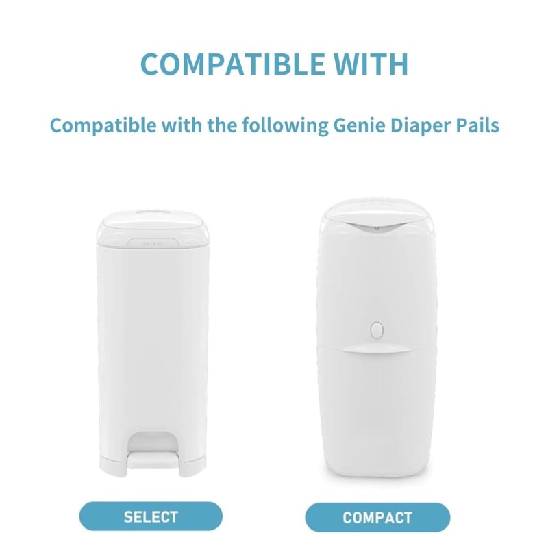 Standard Square Refills Disposal Bags Refill Compatible with Genie Diaper