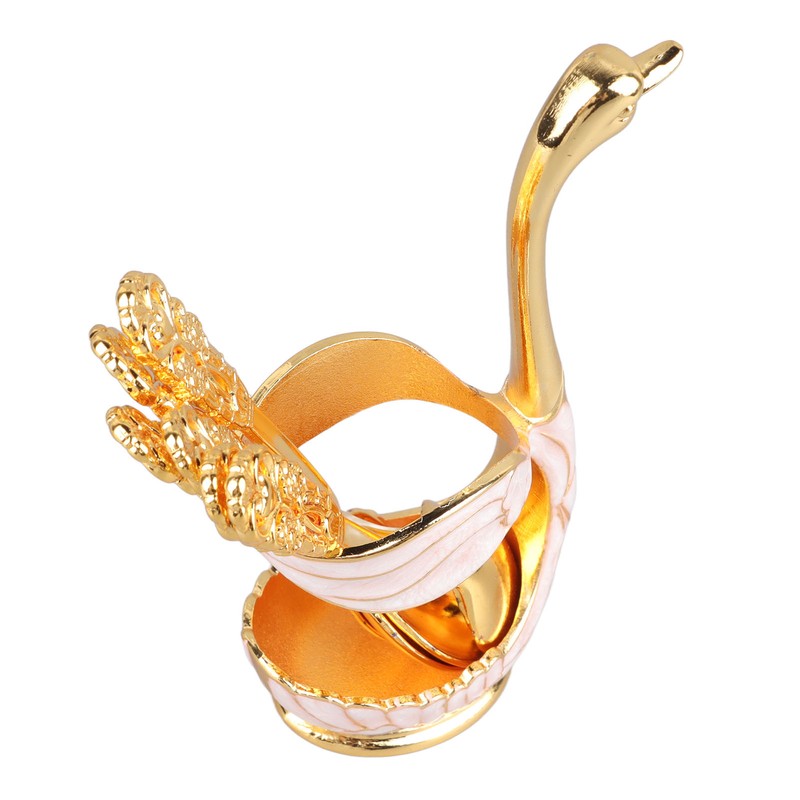 Coffee Spoon Holder Elegant Swan Shaped Alloy Mirror Polish Rich