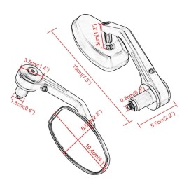 Unbranded Rearview 7/8'' 22mm Handle Bar End Side Mirrors For Cafe Racer Bobber Blue-Glass