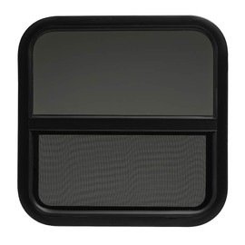 ToughGrade Vertical Slide Black RV Window 18" X 18" X 1 1/2" Includes Mounting Ring