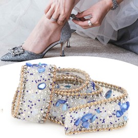 Accesorios de Ropa, Rollo de Envoltura Cadena de Diamantes de Imitación de Cristal Decoración de Cinta de Adorno 2.5Cm Diy Malla de Diamante Accesorios de Ropa Colección