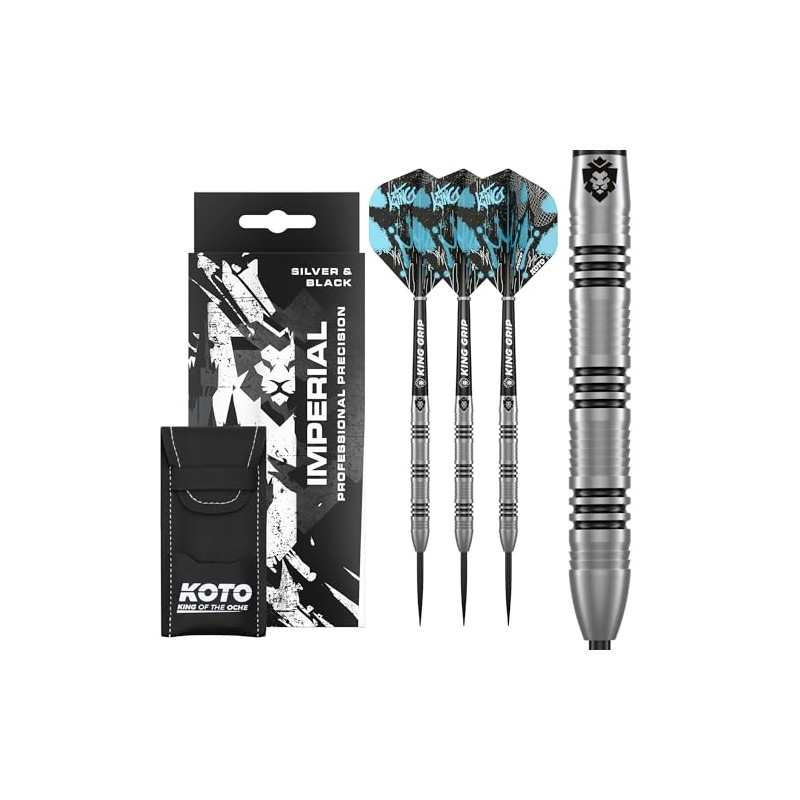 KOTO Imperial 21G Silver & Black 80% Tungsten Includes 3