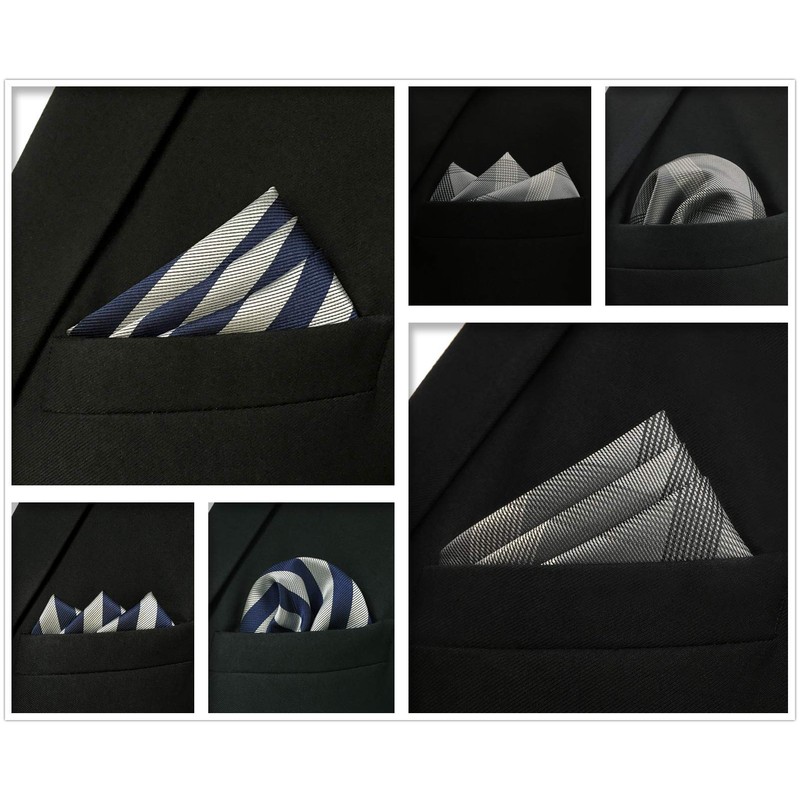 S&W SHLAX&WING Pack of 5 Assorted Handkerchiefs for Men Square