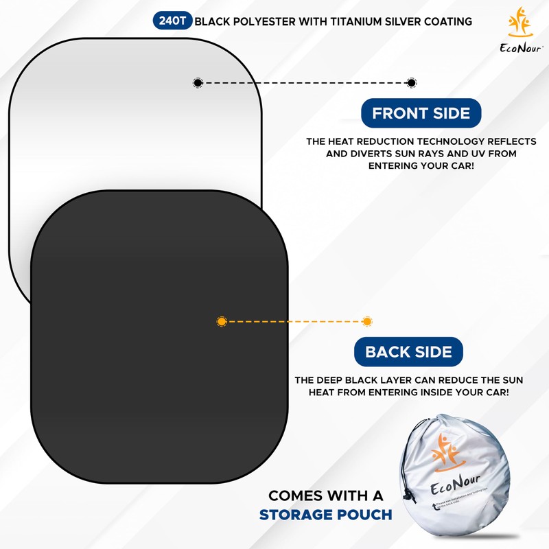 EcoNour Car Windshield Sun Shade Foldable | Front Windshield Shade