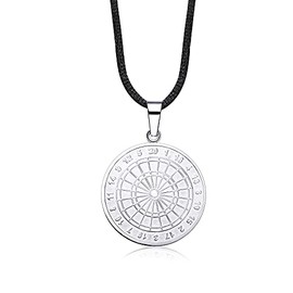 Darts Dartboard Medallion 3,000 Gauss + Textile Chain TRX Magnetic Jewellery Silver Trinitix for Life # 3112, Stainless Steel