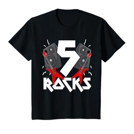5 Rocks Birthday Party 5 Year Old Rock N Roll Star 5th Gift T-Shirt