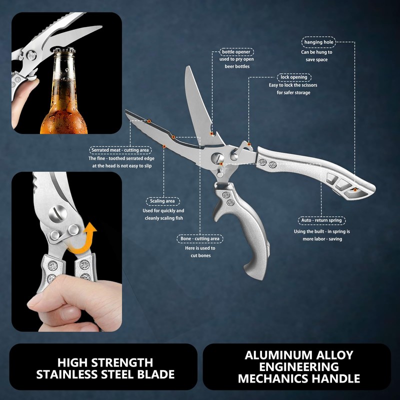 Tutuyao Multi-functional Kitchen Scissors – Heavy Duty Poultry, Meat &