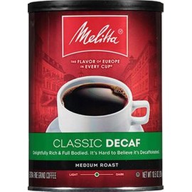 Melitta Classic Decaf Coffee, Medium Roast, Extra Fine Grind, 10.5 Ounce Can