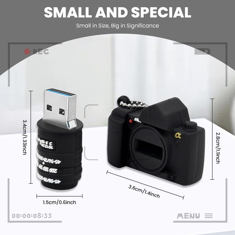 HOZYALE USB 3.0 Flash Drive Cool Camera Shape USB Stick