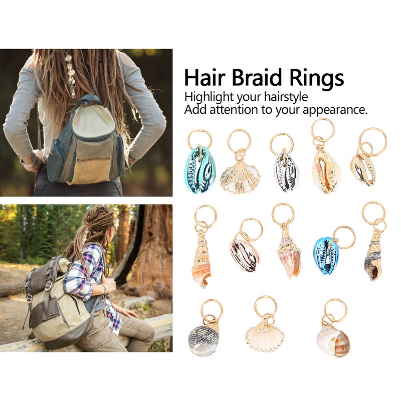 Hair Braid Rings Dreadlocks Ring Shell Hair Ring DIY Hair