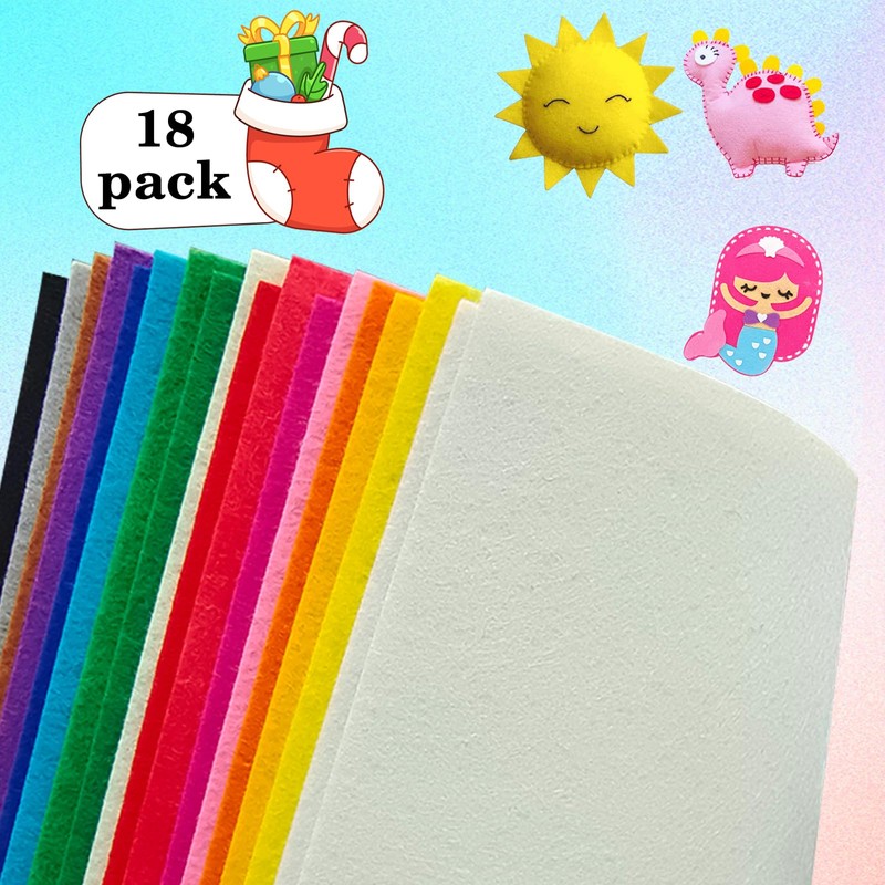 Hard Felt Sheets, 18 Piece Felt Fabric, 70 x 11,3