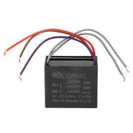 PATIKIL 5uF+6uF+7uF 450 V CBB61 Capacitor, 1Pcs Ceiling Fan Capacitor Motor Starting Capacitor Metalized Polypropylene Film Capacitors for Ceiling Fan Motor, Black