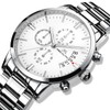 MEGALITH Mens Wrist Watches Silver: Waterproof Stainless Steel Analog Quartz