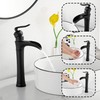 Matte Black Bathroom Faucet GGStudy Single Handle One Hole Farmhouse